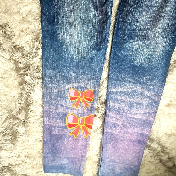 emoji Girls Colorful Fake Jeans - Picture 9 of 12